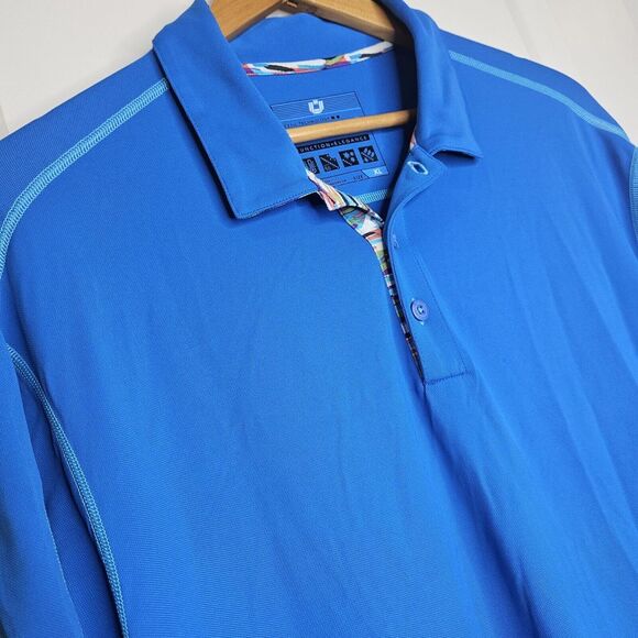 Ibkul Mens Polo Shirt Icefil Technology‎ Upf 50 Wicking Golf Sports Size XL Blue - Picture 1 of 6